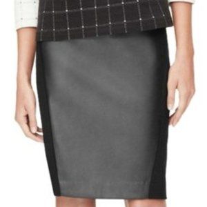 LOFT Vegan Leather Ponte Pencil Skirt